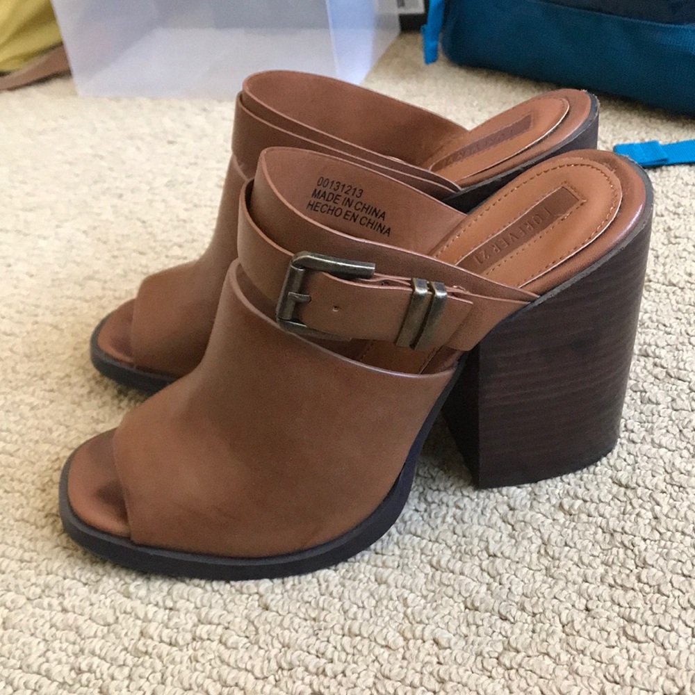 Cognac Mule slingbacks